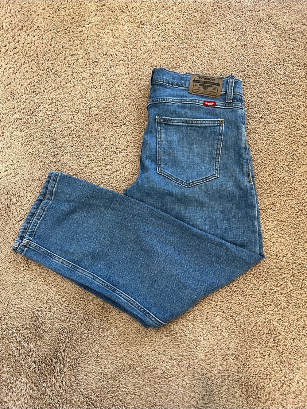 Kids Wrangler Husky Straight Leg Jeans Blue Waist 14